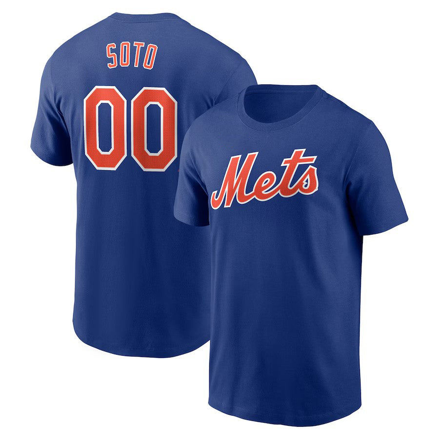 New York Mets #00 Juan Soto Royal Name & Number T-Shirt