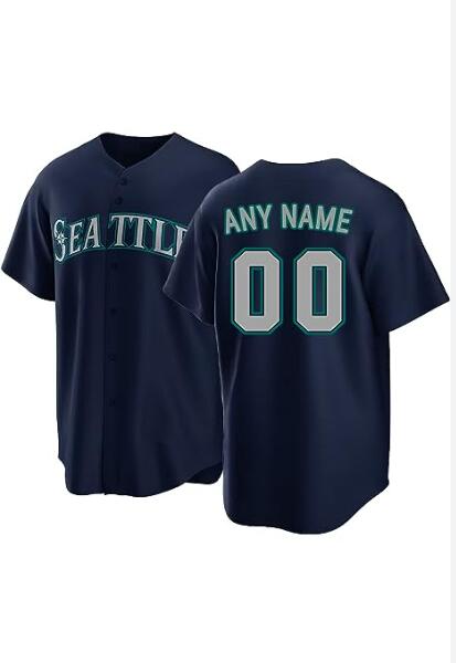 Baseball Jerseys Custom Seattle Mariners Majestic Athletic Navy Blue  Alternate Custom Replica Jersey