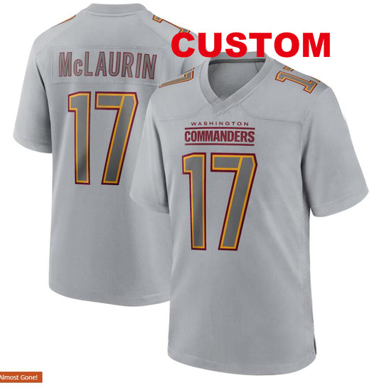 Custom Washington Commanders Gray Vapor Limited Football Stitched Jerseys