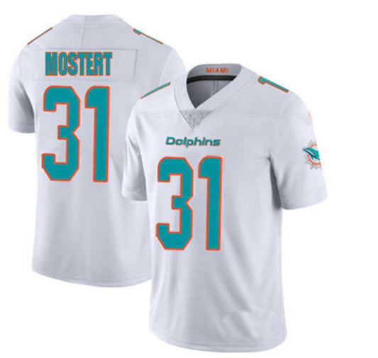 M.Dolphins #31 Raheem Mostert WHITE Game Jersey Stitched American Football Jerseys