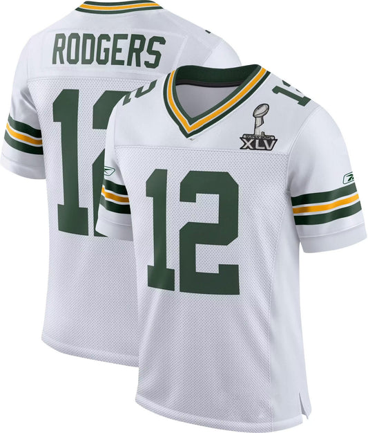 GB.Packers #12 Aaron Rodgers  White Legend Jersey Stitched American Football Jerseys