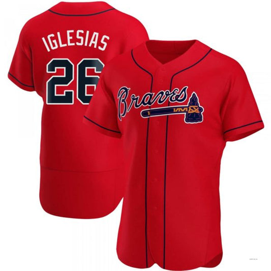 Atlanta Braves #26 Raisel Iglesias Red Alternate Jersey Stitches Baseball Jerseys