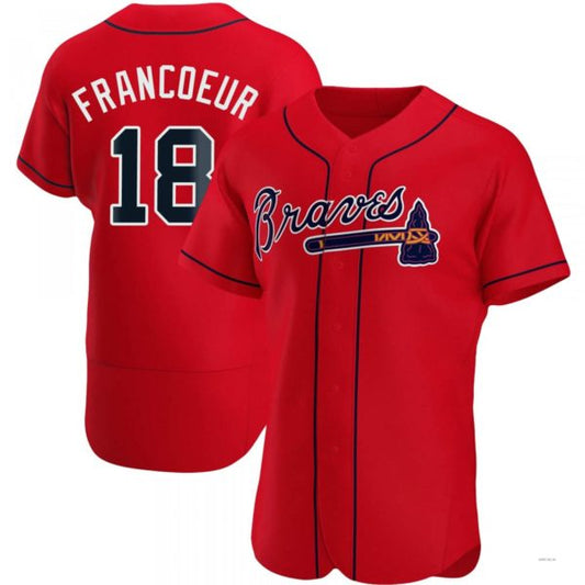 Atlanta Braves #18 Jeff Francoeur Red Alternate Jersey Stitches Baseball Jerseys