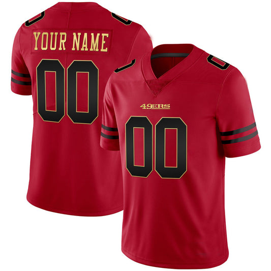 Custom San Francisco 49ers Red Black Vapor Limited Football Stitched Jerseys