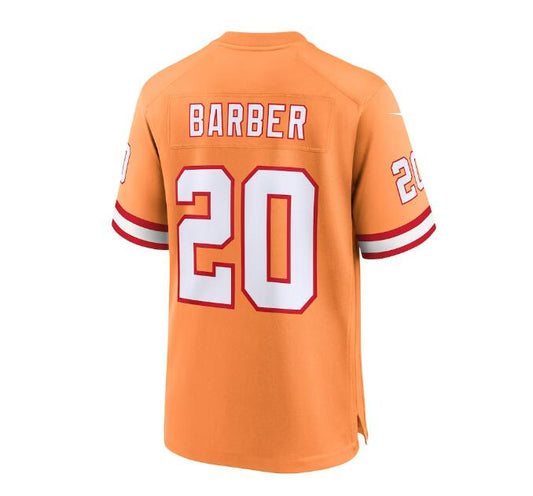 TB.Buccaneers #20 Ronde Barber Throwback Game Jersey - Orange Stitched American Football Jerseys