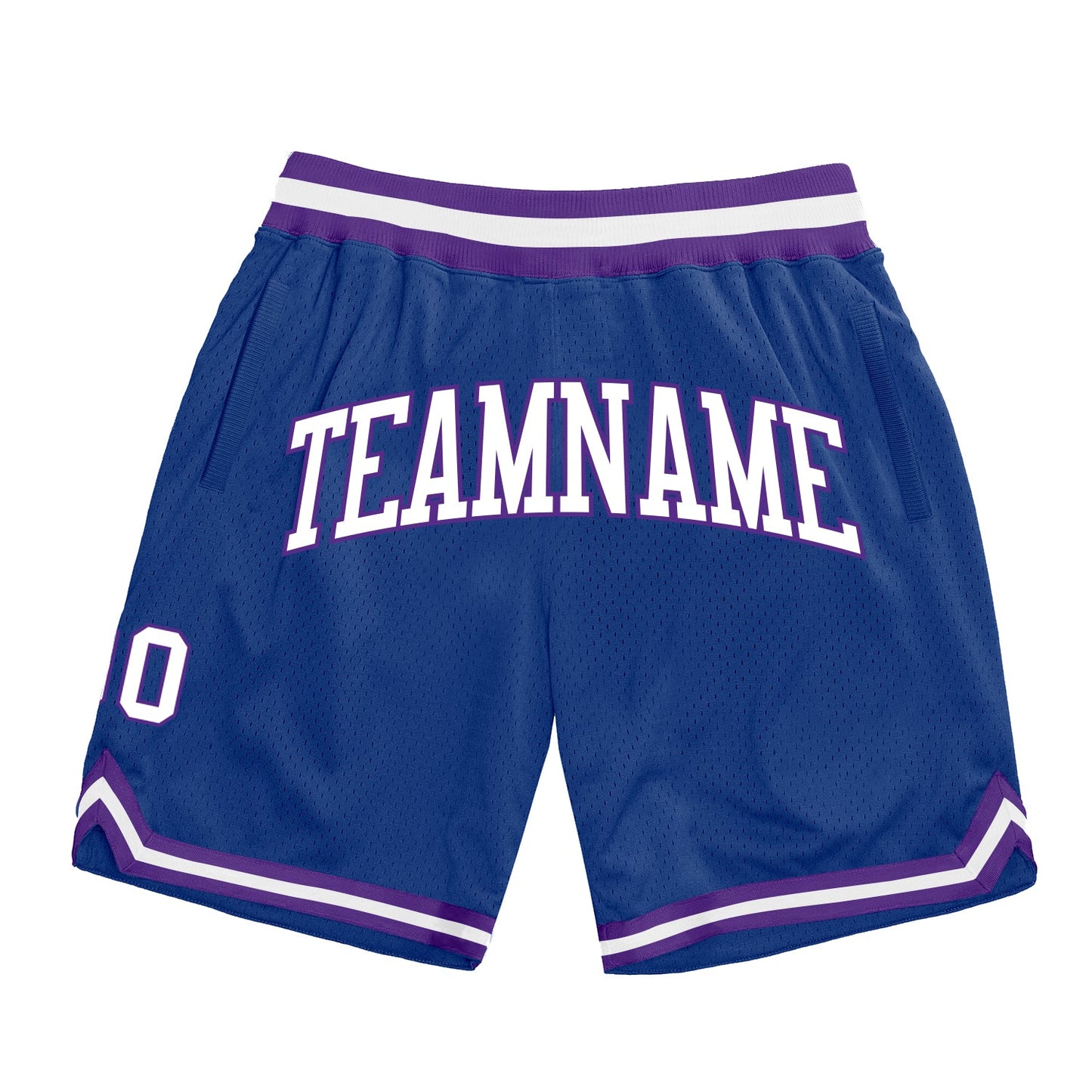 Custom Royal White-Purple Authentic Throwback Basketball Shorts