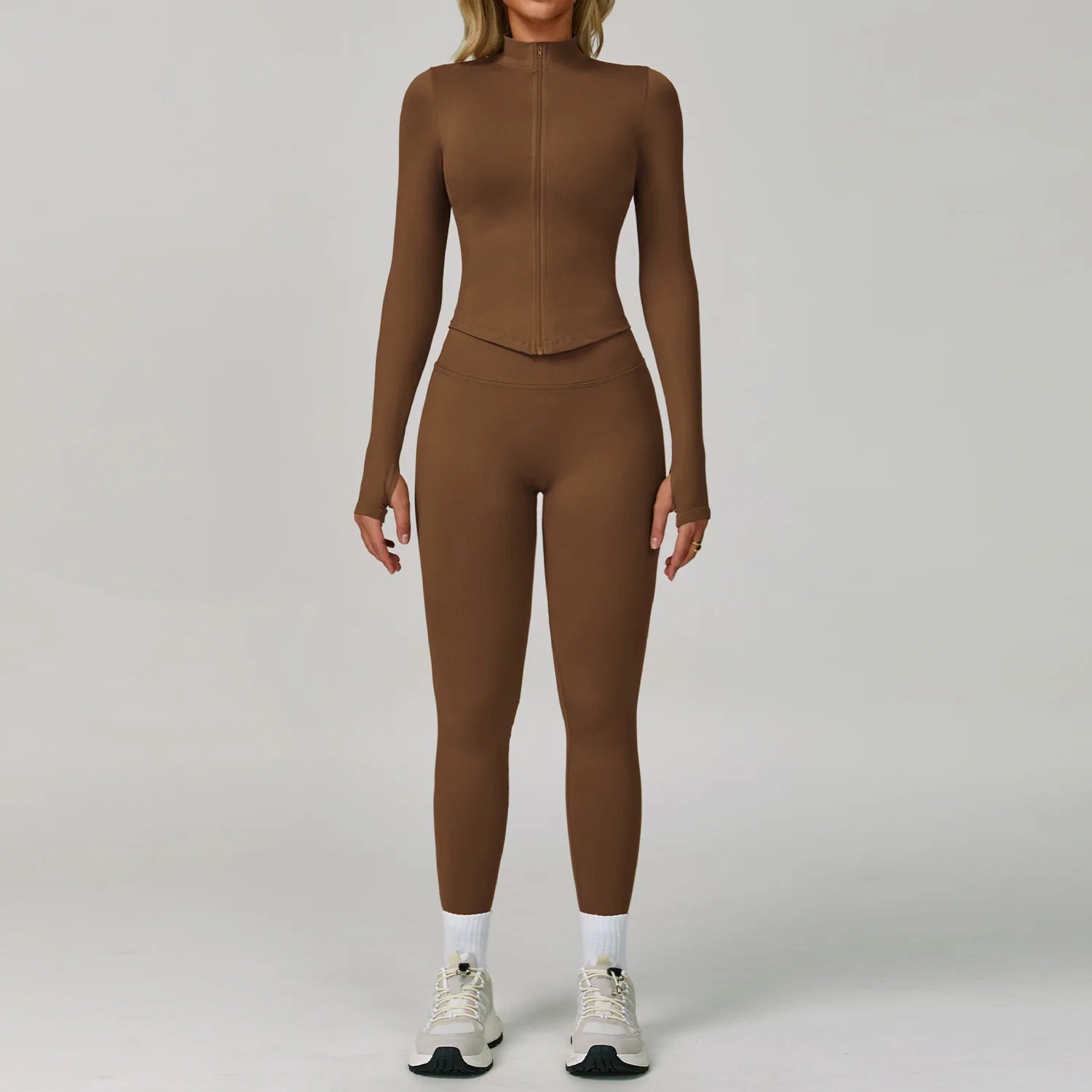 Seamless Yoga Suit 2PCS Sports Set Women Tracksuit Gym Running Workout Clothes Sports Long Sleeve Athletic Wear Yoga Clothing