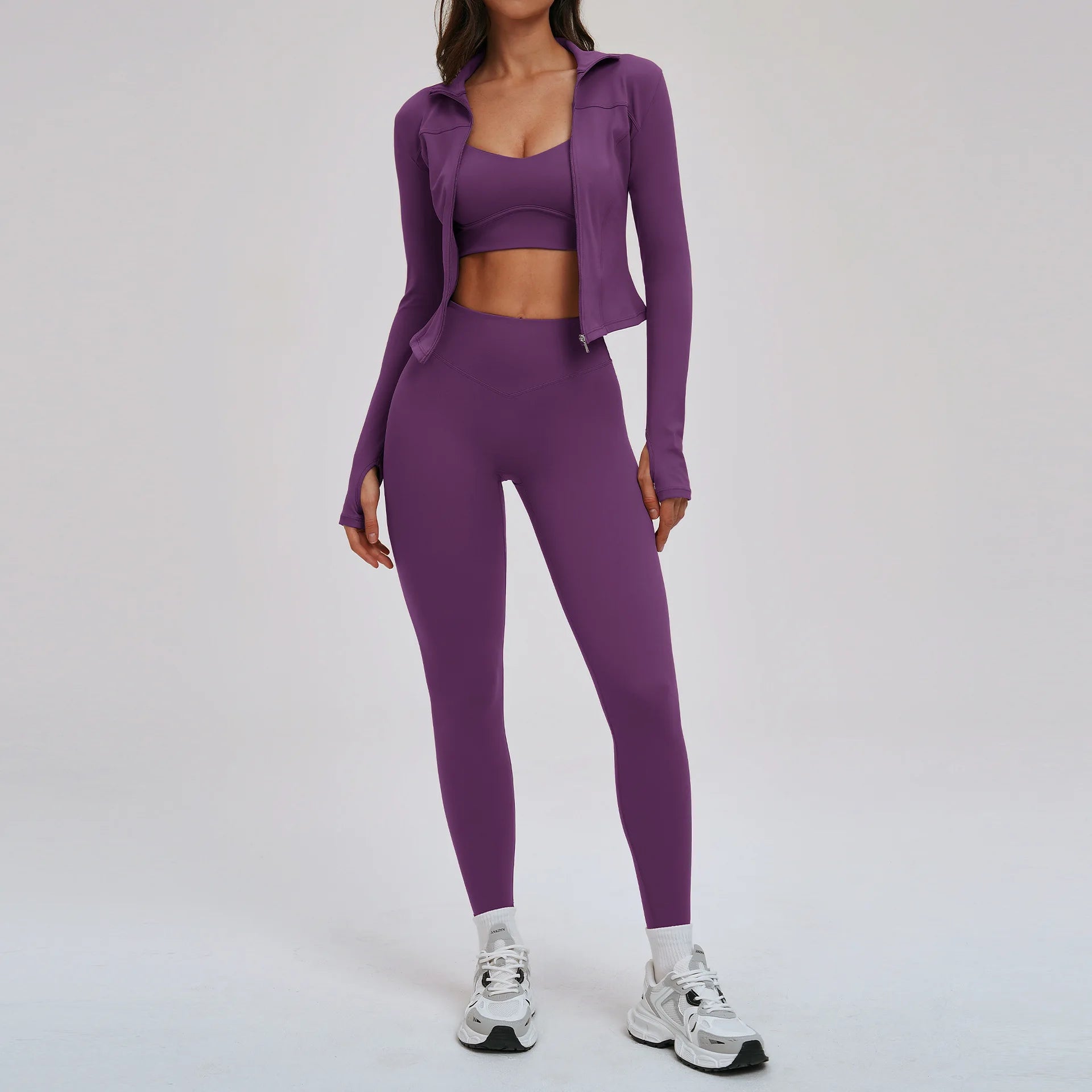 Yoga Suit 2/3PCS Sports Outfits Gym Set Women Tracksuit Running Workout Clothes Long Sleeve Sports Bra Sportswear Yoga Clothing