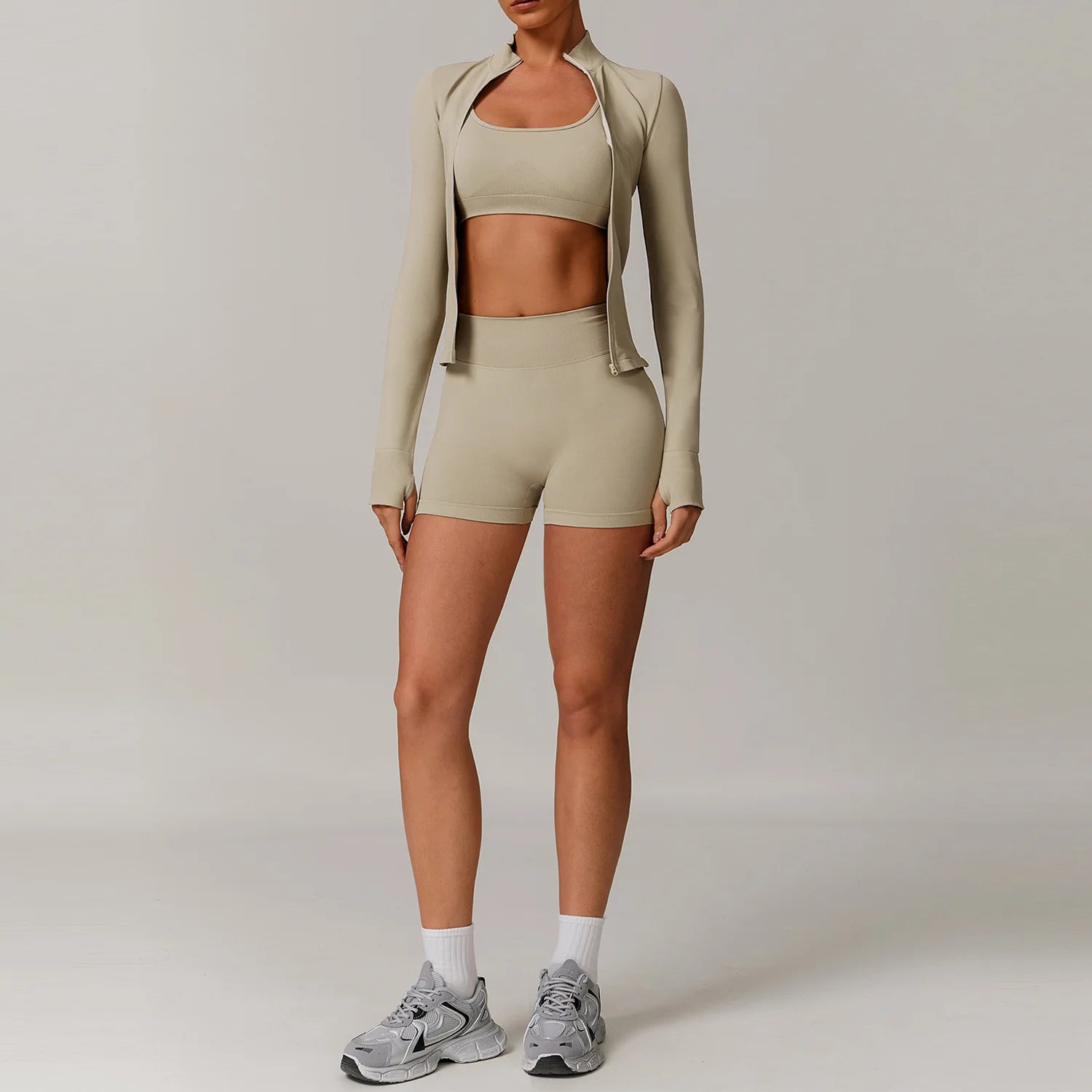 2/3PCS Yoga Set Women Workout Set Seamless Sportswear Gym Clothing Fitness Long Sleeve Crop Top High Waist Leggings Sports Suits