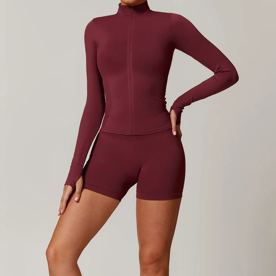 Seamless Yoga Suit 2PCS Sports Set Women Outfits Quick-Drying Gym Set Women Tracksuit Running Workout Long Sleeve Yoga Clothing