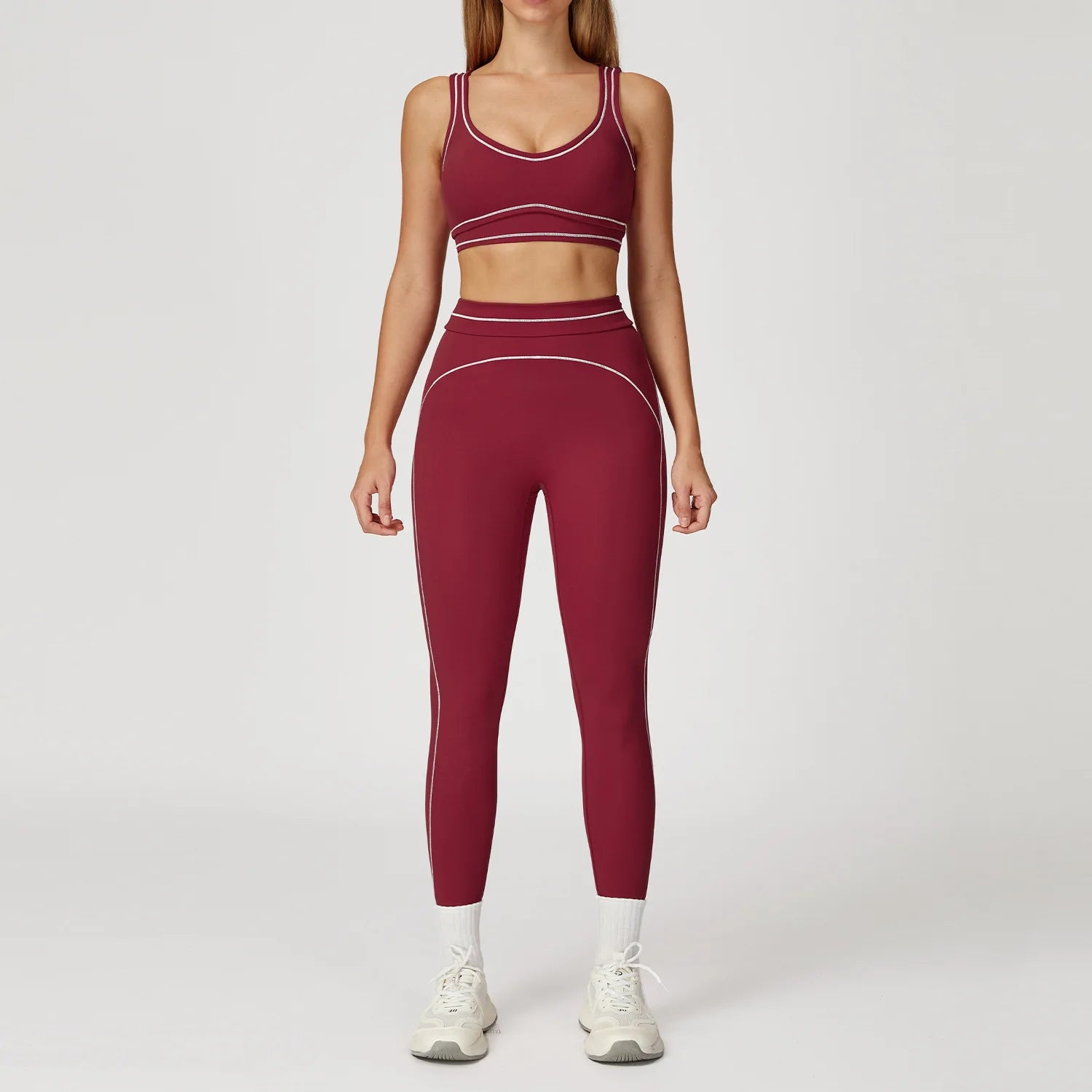 Women's Tracksuit Yoga Set 2PCS Sport Suit Gym Wear Workout Clothes Gym Outfits High Waist Legging Fitness Bra Set Sports Suits