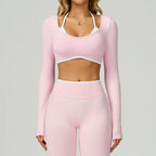 Seamless Yoga Long Sleeved Quick Dry T-Shirt Women Gym Top Women Fitness Sports Crop Top Ribbed Female Long Sleeve Yoga Clothing