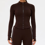 Zipper Jacket Women Long Sleeve Crop Tops Yoga T-shirts Sports Top Running Shirts Sexy Quick Dry Fitness Gym Clothes Sport Wear