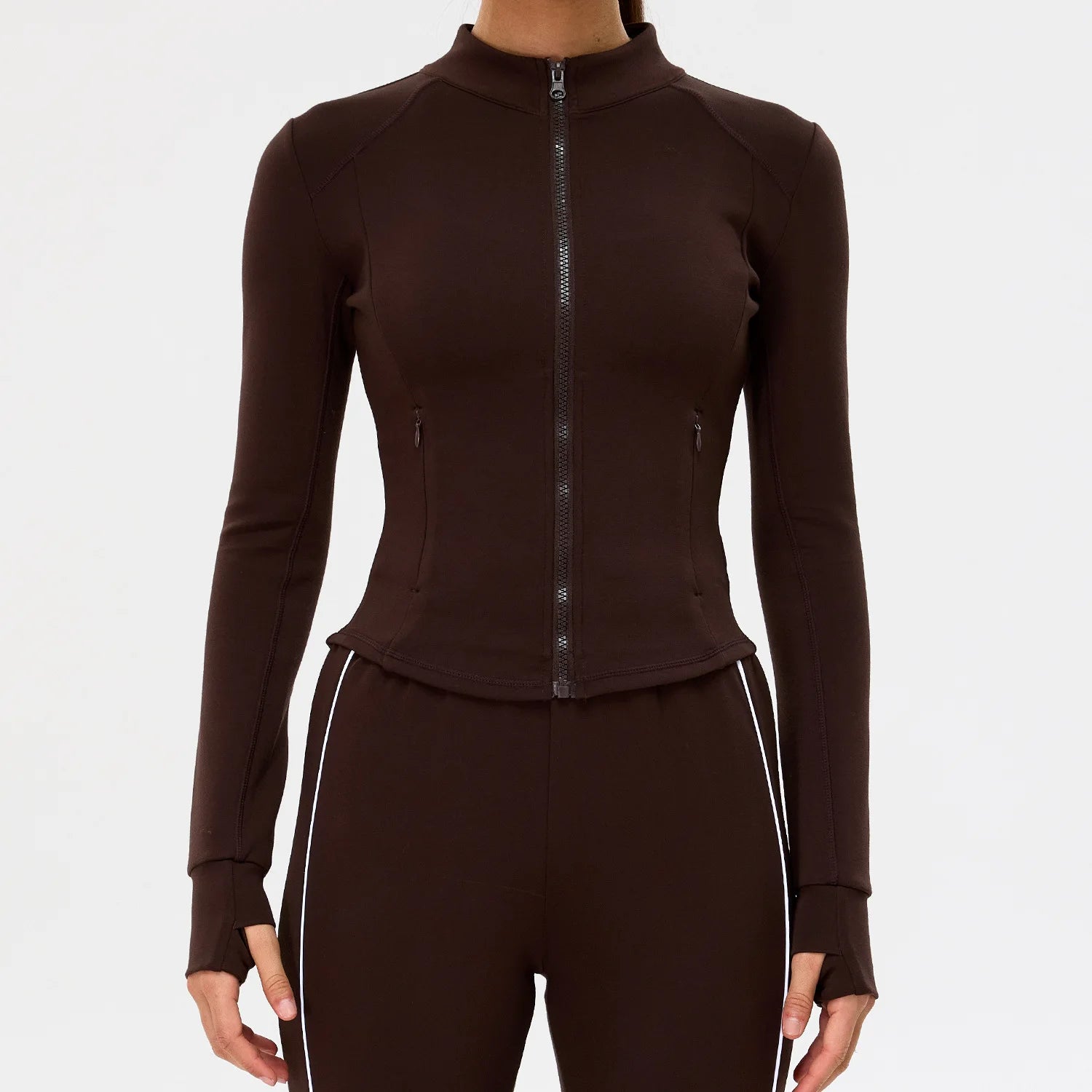 Zipper Jacket Women Long Sleeve Crop Tops Yoga T-shirts Sports Top Running Shirts Sexy Quick Dry Fitness Gym Clothes Sport Wear