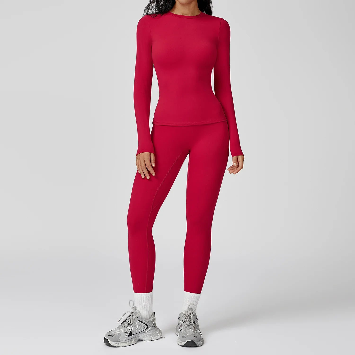 2PCS Yoga Suit Sports Set Gym Set Women Tracksuit Running Workout Clothes Female Long Sleeve Fitness Athletic Wear Yoga Clothing