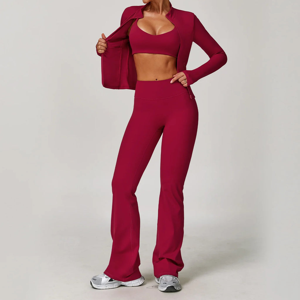 Yoga Suit 2/3PCS Women Tracksuit Sports Set Gym Set Running Workout Clothes Long Sleeve Sports Bra Athletic Wear Yoga Clothing