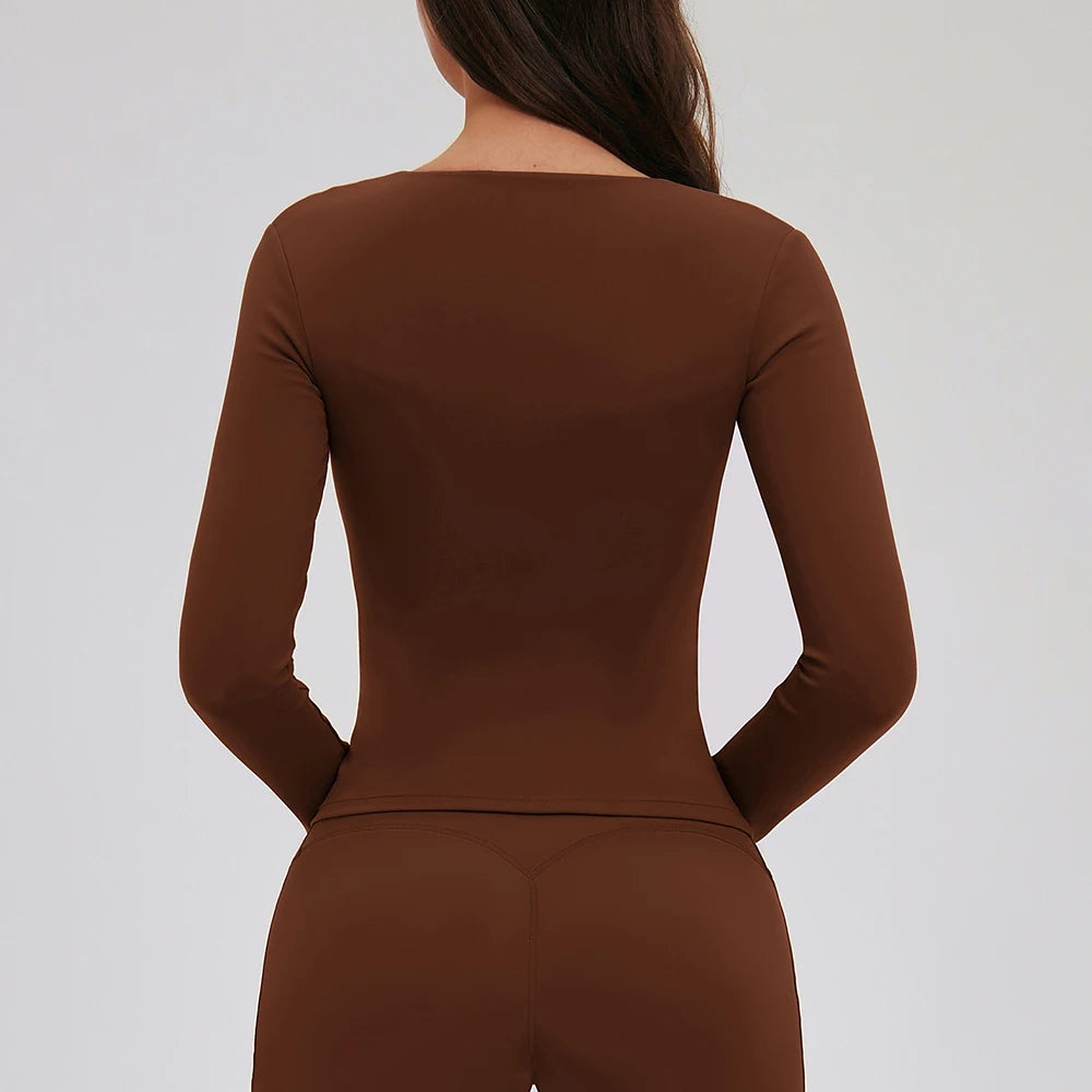 Sexy Yoga Shirts For Women Long Sleeve Fitness Top Running Gym Clothes Workout Shirts Dry Fit Breathable High Elastic Sports Top