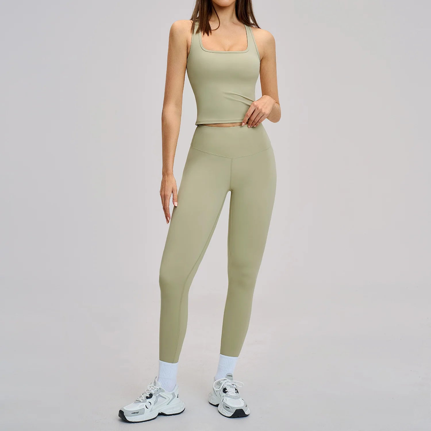 Athletic Wear 2Pcs Yoga Clothes Women Tracksuit Pilates Fitness Suit Gym Outfits Workout Push Up Clothes Sports Bra Leggings Set