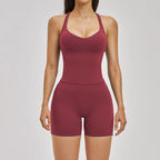 Women's Tracksuit 2PCS Yoga Set Workout Outfits Sportswear Gym Clothing High Waist Leggings Fitness Suit Shorts Sports Suits Bra