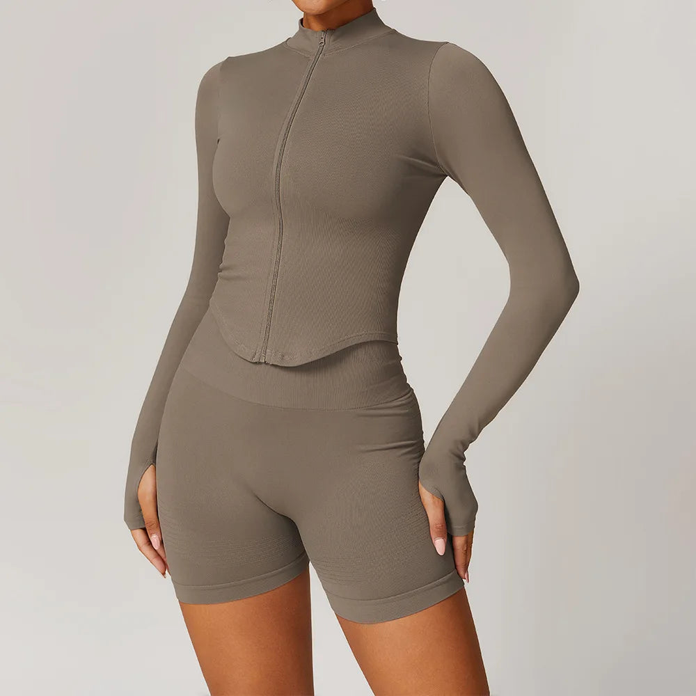 2/3/4PCS Yoga Set Seamless Gym Clothes Sportswear Yoga Suits For Women Fitness Long Sleeved Tracksuits Sports Bra Gym Leggings