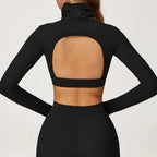 Hollow Yoga Shirts For Women Long Sleeve Fitness Running Gym Clothes Workout Dry Fit Breathable High Elastic Push Up Sports Top