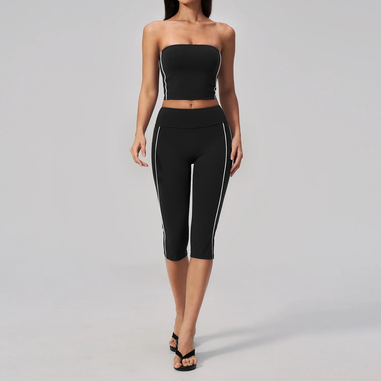 Women's Tracksuit 2PCS Yoga Clothes Athletic Wear Pilates Fitness Suit Gym Outfits Workout Sets Push Up Sports Bra Capri Pants