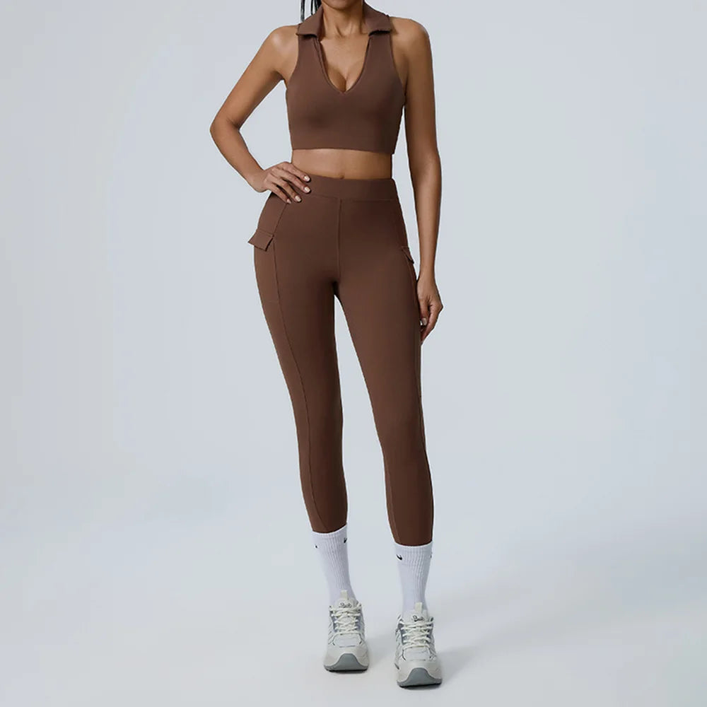 JUREN 2PCS Yoga Set Women Tracksuit Sportswear Gym Workout Clothing Athletic Wear Fitness Bra High Waist Leggings Push Up Suit