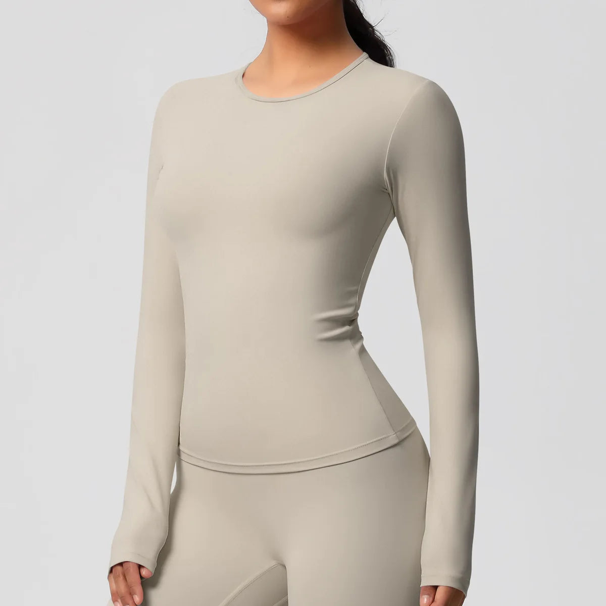 JUREN Yoga Shirts For Women Long Sleeve Fitness Running Push Up Gym Clothes Workout Dry Fit Breathable High Elastic Sports Top