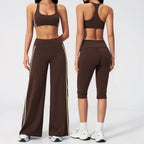 Yoga Set 2PCS Women's Tracksuit Workout Outfits Sportswear Gym Clothing High Waist Capri Pants Athletic Wear Fitness Sports Suit