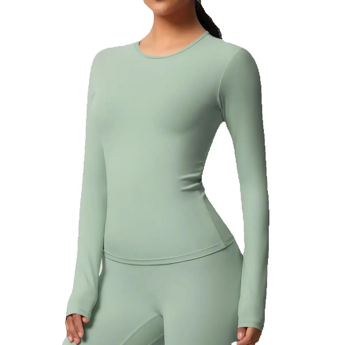 JUREN Yoga Shirts For Women Long Sleeve Fitness Running Push Up Gym Clothes Workout Dry Fit Breathable High Elastic Sports Top