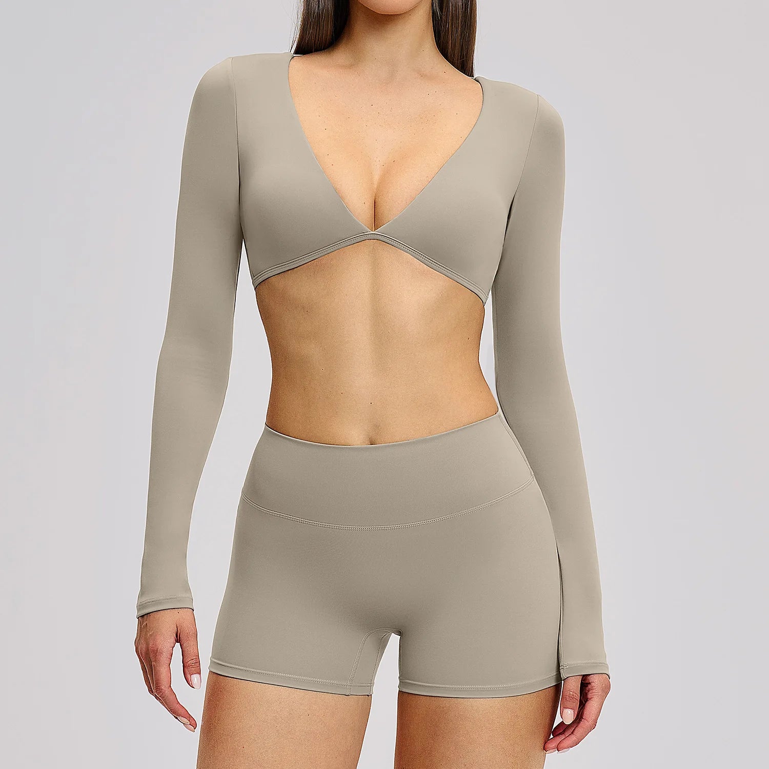 2PCS Yoga Suit Women Sports Outfits Quick-Drying Gym Set Women Tracksuit Running Workout Long Sleeve Sports Shirt Yoga Clothing