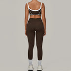 2PCS Yoga Suit Women Tracksuit Sports Bra High Waist Leggings Sports Outfit Gym Set Fitness Workout Clothes Running Sportswear