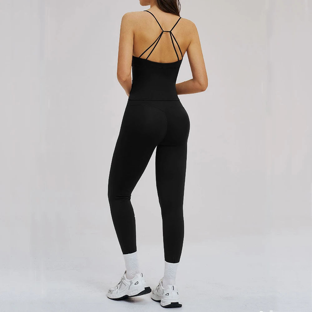 2pcs Sport Sets Women Tracksuit Gym Outfits Push Up Gym Fitness Bras Workout High Waisted Leggings Sportswear Tights Set Suit