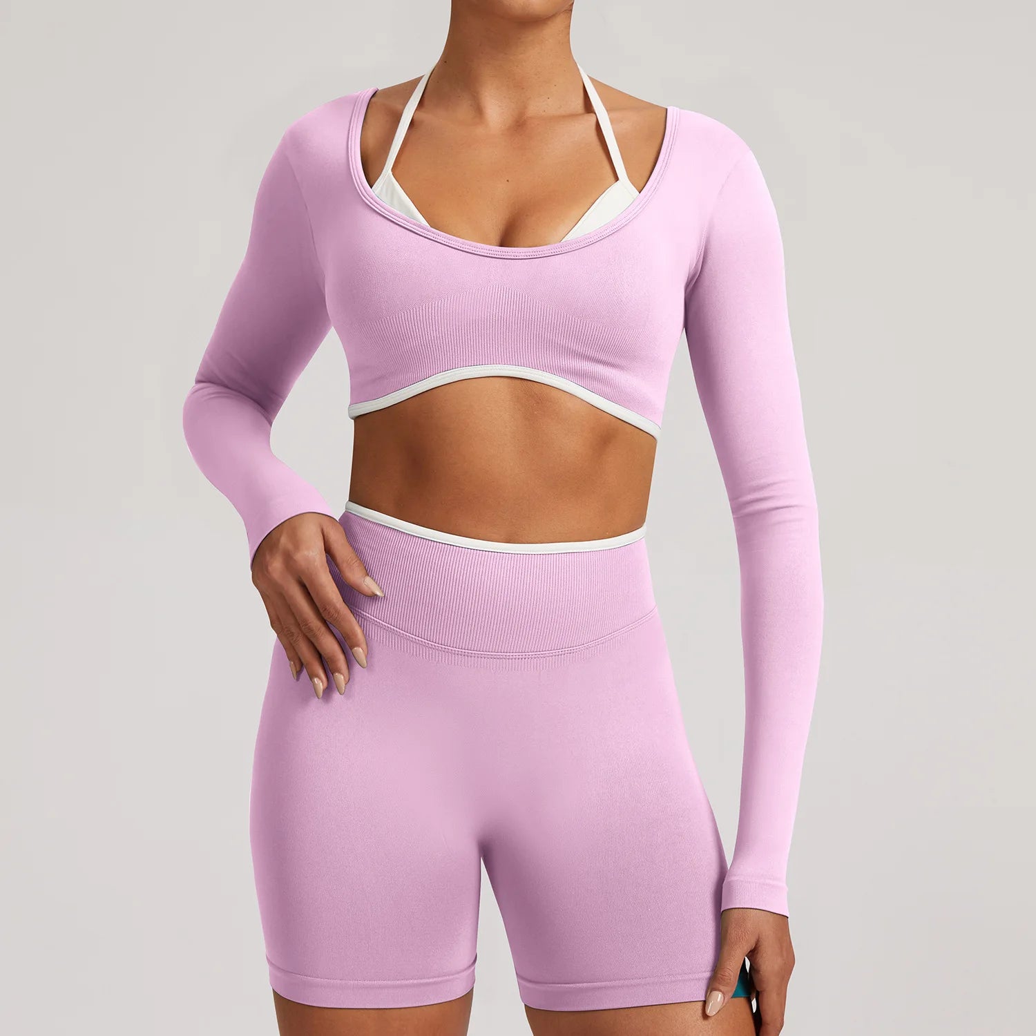 Seamless Yoga Shirts For Women Yoga Long Sleeve Fitness Running Gym Clothes Workout Dry Fit Breathable High Elastic Sports Top