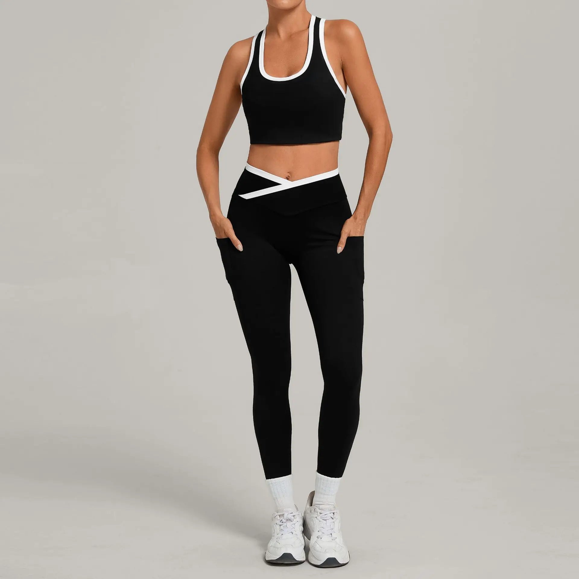 Yoga Set Women Tracksuit Athletic Wear 2 Piece Pilates Fitness Suit Gym Clothes Workout Push Up Clothes Sports Bra Leggings Suit