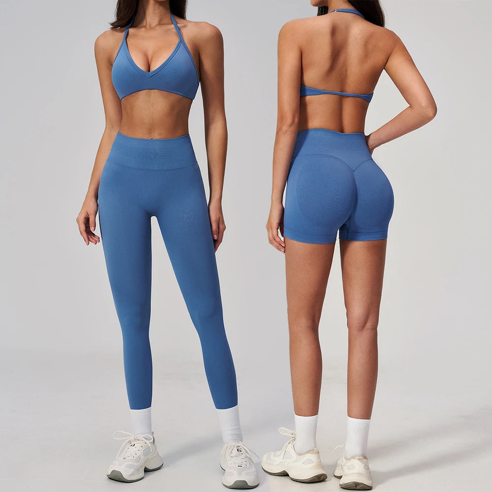 Seamless 2PCS Yoga Clothes Women's Tracksuit Athletic Wear Pilates Fitness Set Gym Workout Sets Push Up Sports Bra Leggings Suit