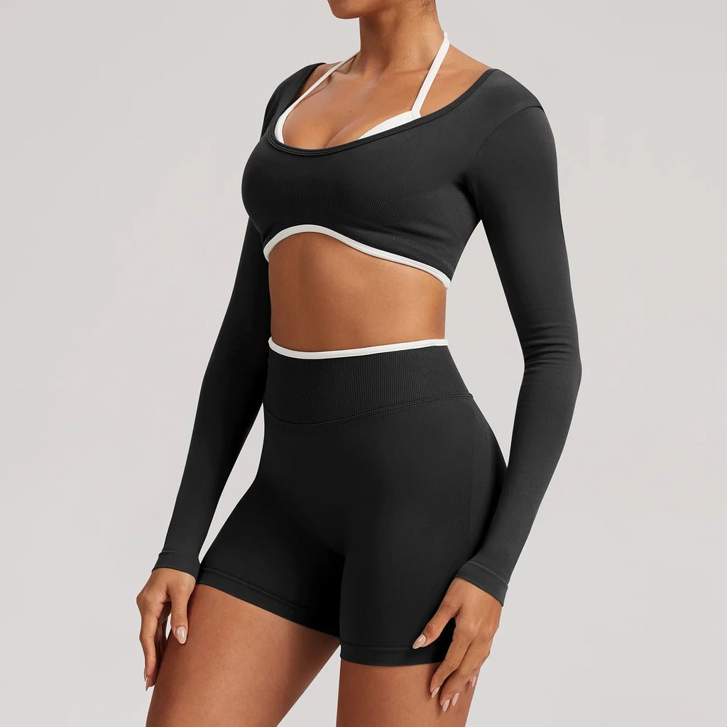 Seamless Yoga Shirts For Women Yoga Long Sleeve Fitness Running Gym Clothes Workout Dry Fit Breathable High Elastic Sports Top