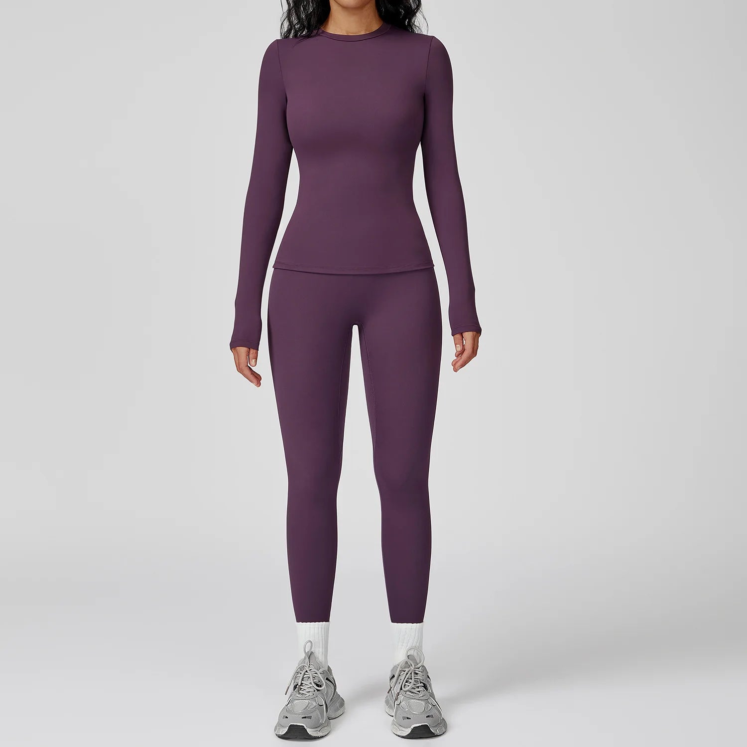 2PCS Yoga Suit Sports Set Gym Set Women Tracksuit Running Workout Clothes Female Long Sleeve Fitness Athletic Wear Yoga Clothing