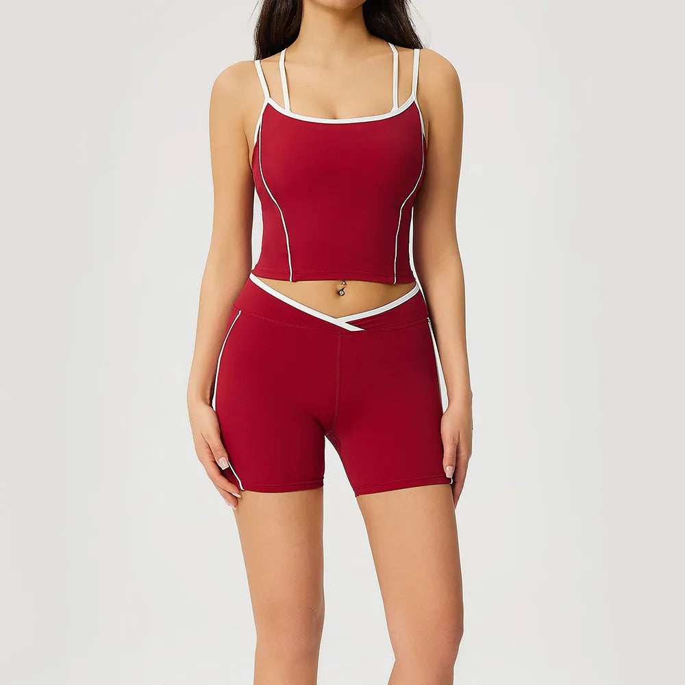 Yoga Clothes Women's Tracksuit 2 Piece Athletic Wear Pilates Fitness Shorts Gym Workout Push Up Clothes Sports Bra Leggings Suit
