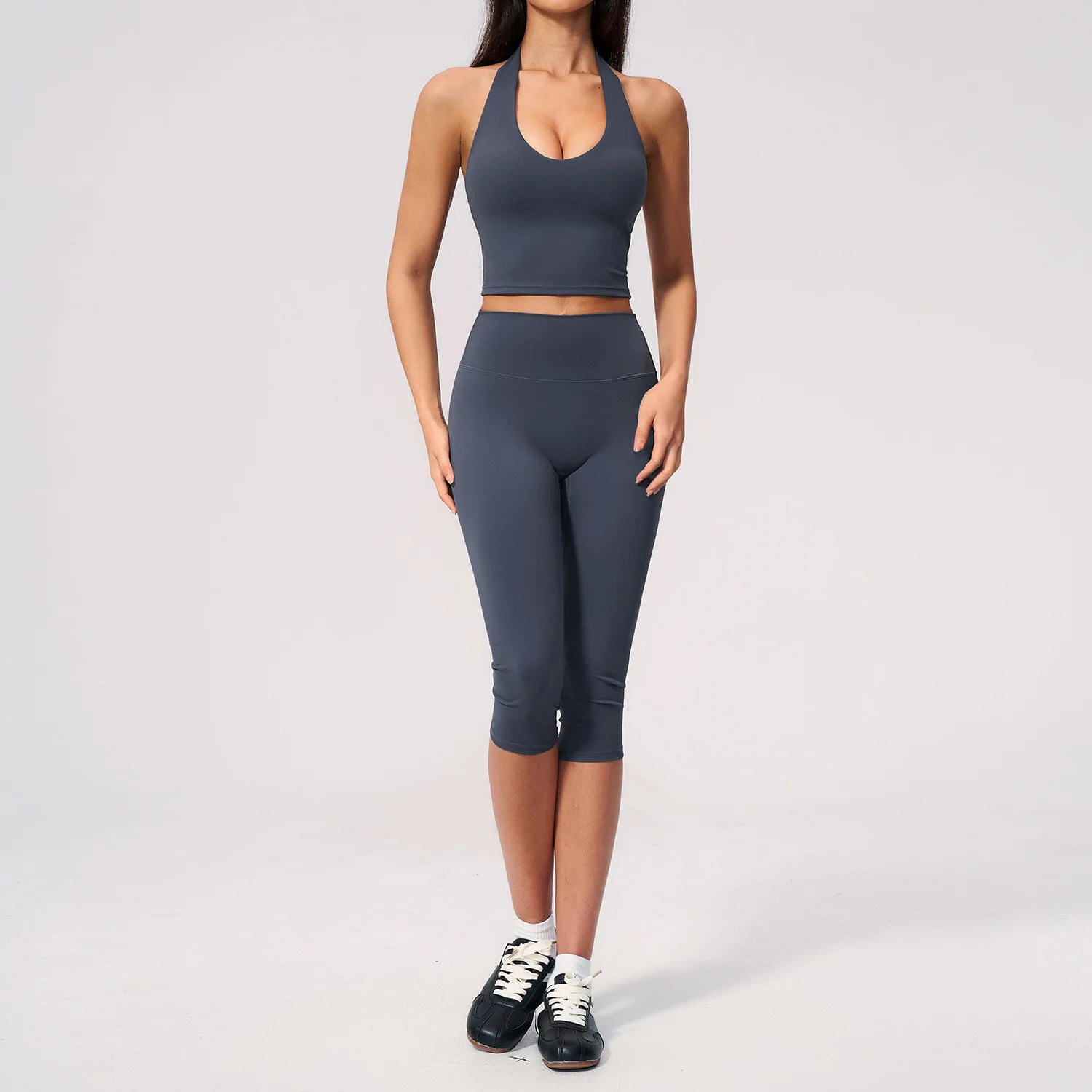 Yoga Capri Pants Set 2PCS Yoga Suit Sports Set Women Clothes Gym Set Women Tracksuit Running Workout Athletic Wear Yoga Clothing
