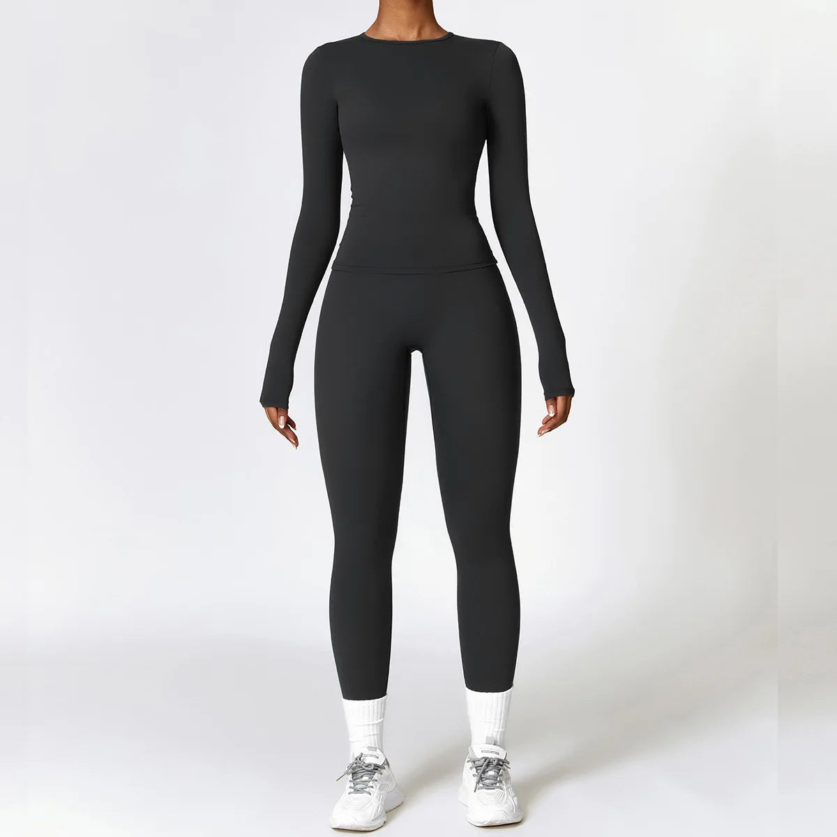 2PCS Yoga Suit Women Sports Outfits Quick-Drying Gym Set Women Tracksuit Running Workout Long Sleeve Sports Shirt Yoga Clothing