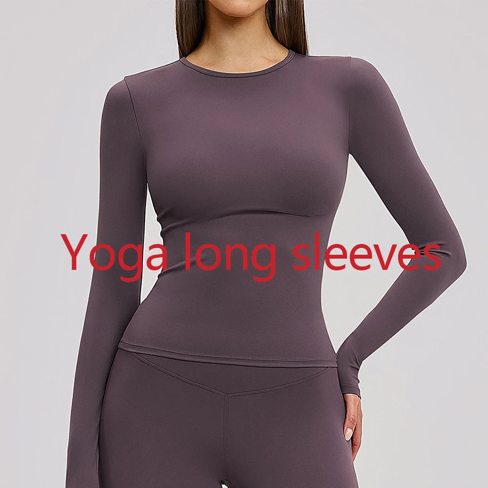 JUREN Sports Long Sleeve Shirt Quick Dry Yoga Clothes Gym Top Women Breathable Fitness Tops Yoga Shirt Women Workout Top Female