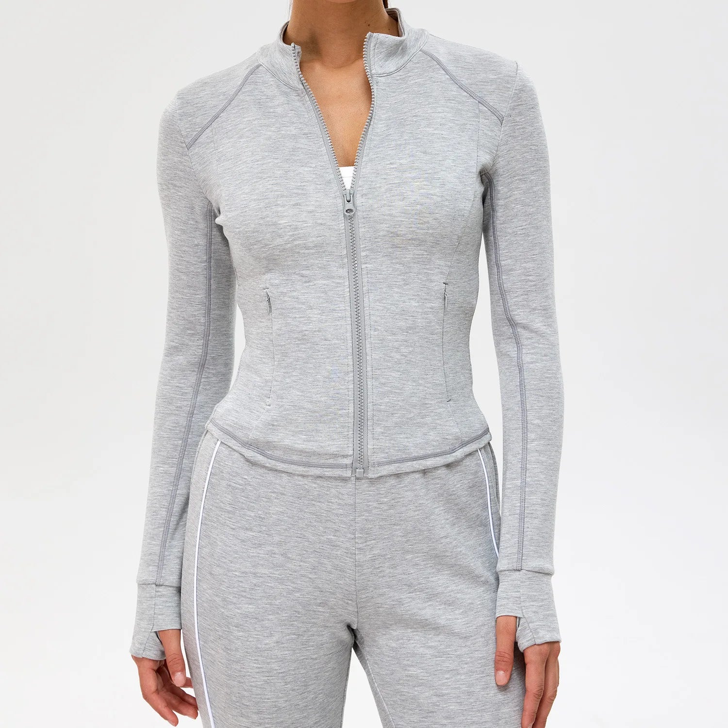 Zipper Jacket Women Long Sleeve Crop Tops Yoga T-shirts Sports Top Running Shirts Sexy Quick Dry Fitness Gym Clothes Sport Wear