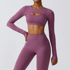 Sports Camisole Yoga Long Sleeved 1 Piece Shawl Yoga Top Nude Fitness Yop Gym Push Ups Workout Tops Running Sports Smock