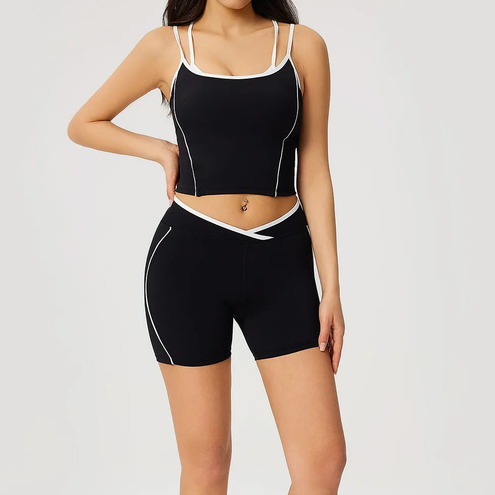 Yoga Clothes Women's Tracksuit 2 Piece Athletic Wear Pilates Fitness Shorts Gym Workout Push Up Clothes Sports Bra Leggings Suit
