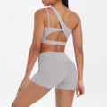 JUREN Yoga Clothes Set 2 Piece Gym Sports Shorts Set Women Tracksuit High Waist Shorts Fitness Suit Running Bra Workout Outfits