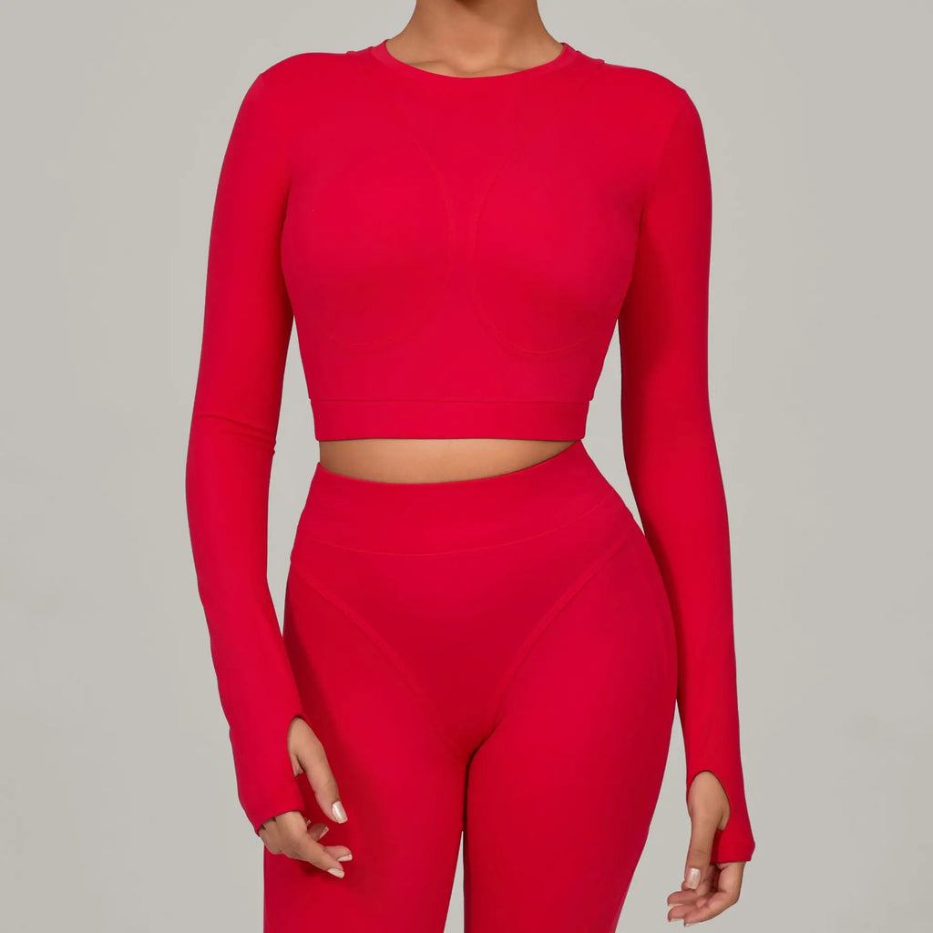 Women Yoga Shirts Crop Top Fitness Long Sleeves Push Up Shirts Women Yoga Sports Gym Clothes Running Quick-drying Workout Tops
