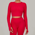 Women Yoga Shirts Crop Top Fitness Long Sleeves Push Up Shirts Women Yoga Sports Gym Clothes Running Quick-drying Workout Tops
