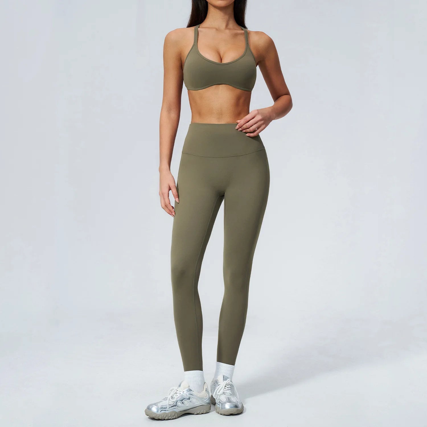 Yoga Suit Women Tracksuit 2pcs Athletic Wear Sports Bra High Waist Leggings Gym Set Fitness Outfits Workout Clothes Sportswear
