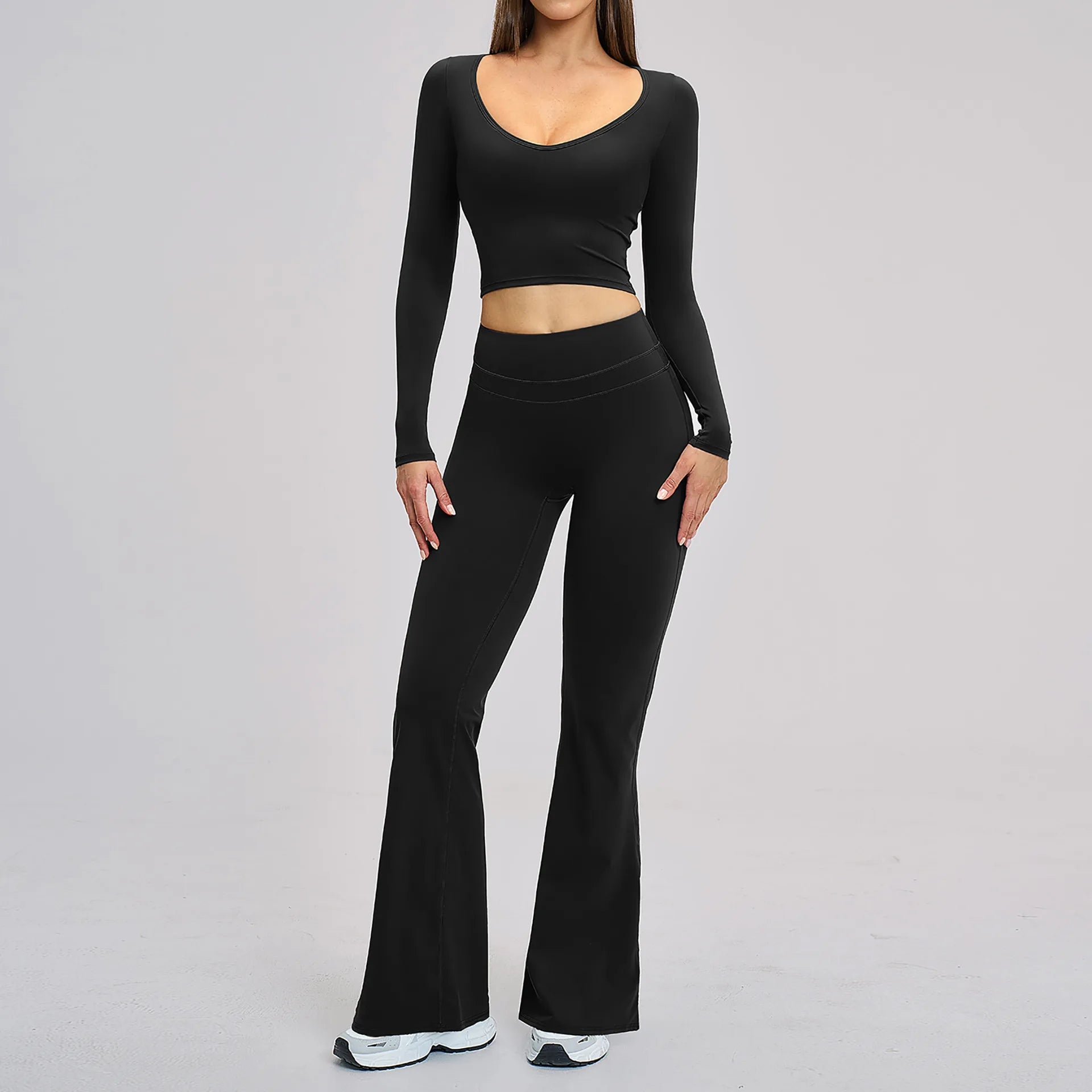 Yoga Set Women's Tracksuit Sportswear Workout Clothes Athletic Wear Sports Outfits Gym Legging Fitness Bra Long Sleeve Yoga Suit